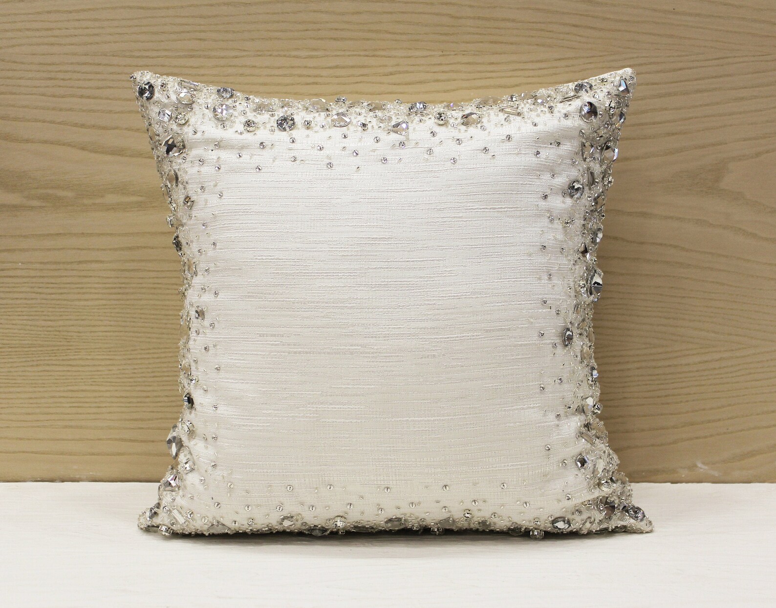 White Bling Crystal Throw Pillow Cover Luxury Contemporary | Etsy