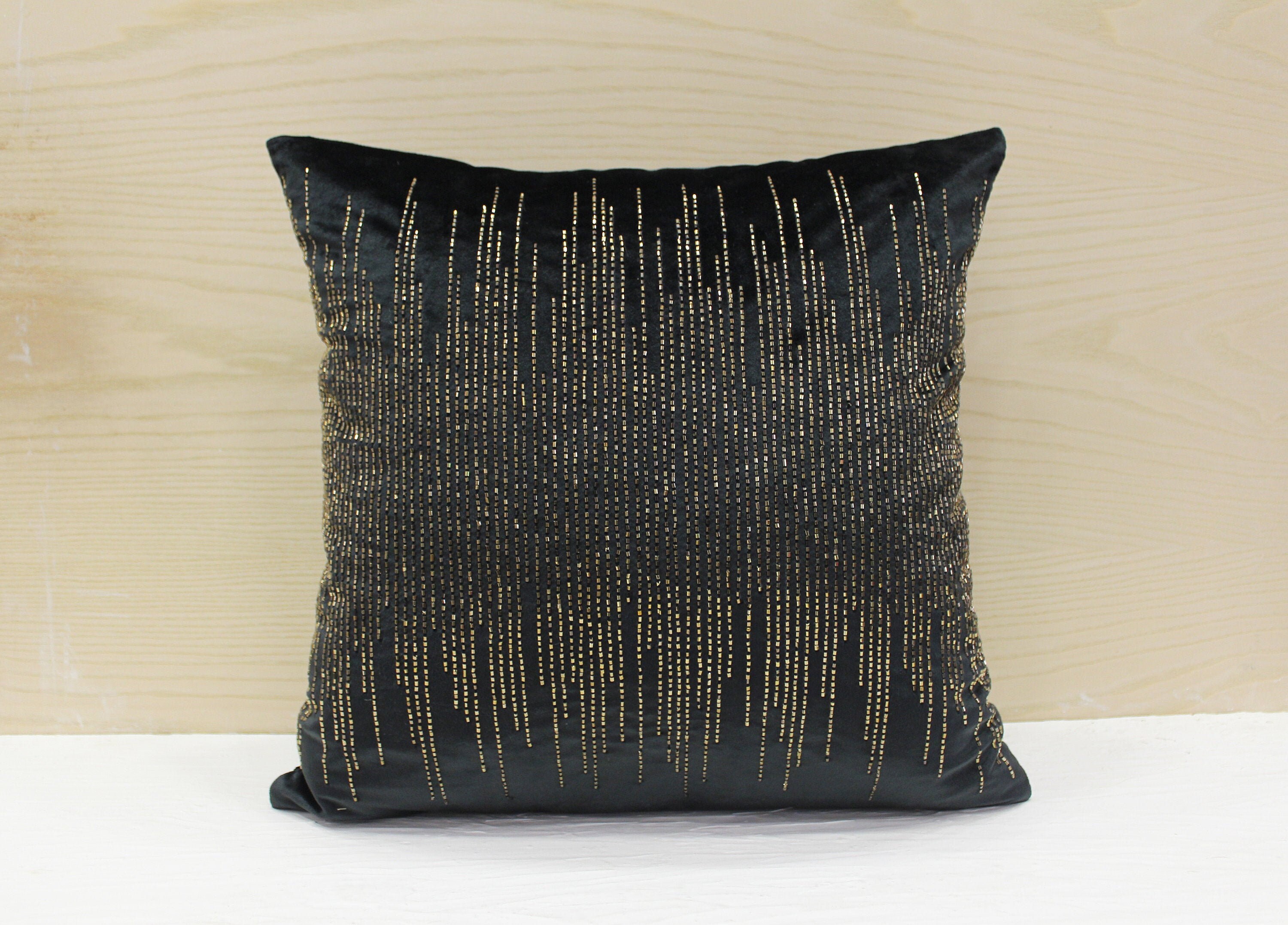 black beaded pillows