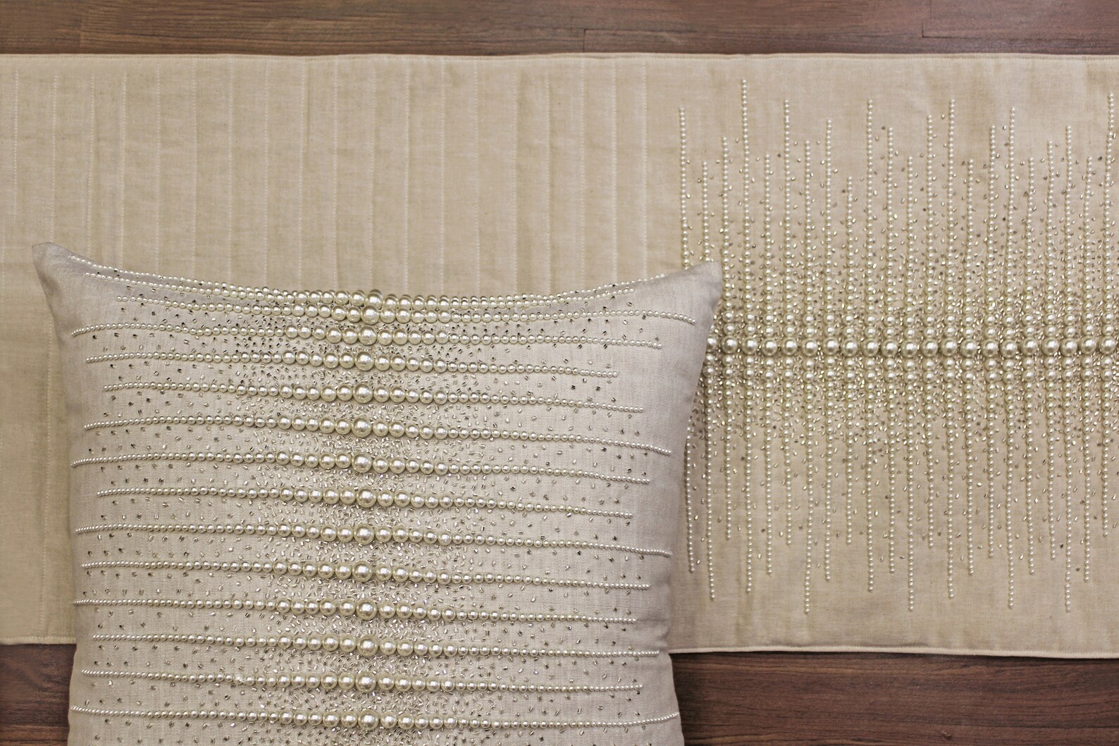 Cotton Pearl Silver Bed Runner Set 53 X 18 Luxury Etsy