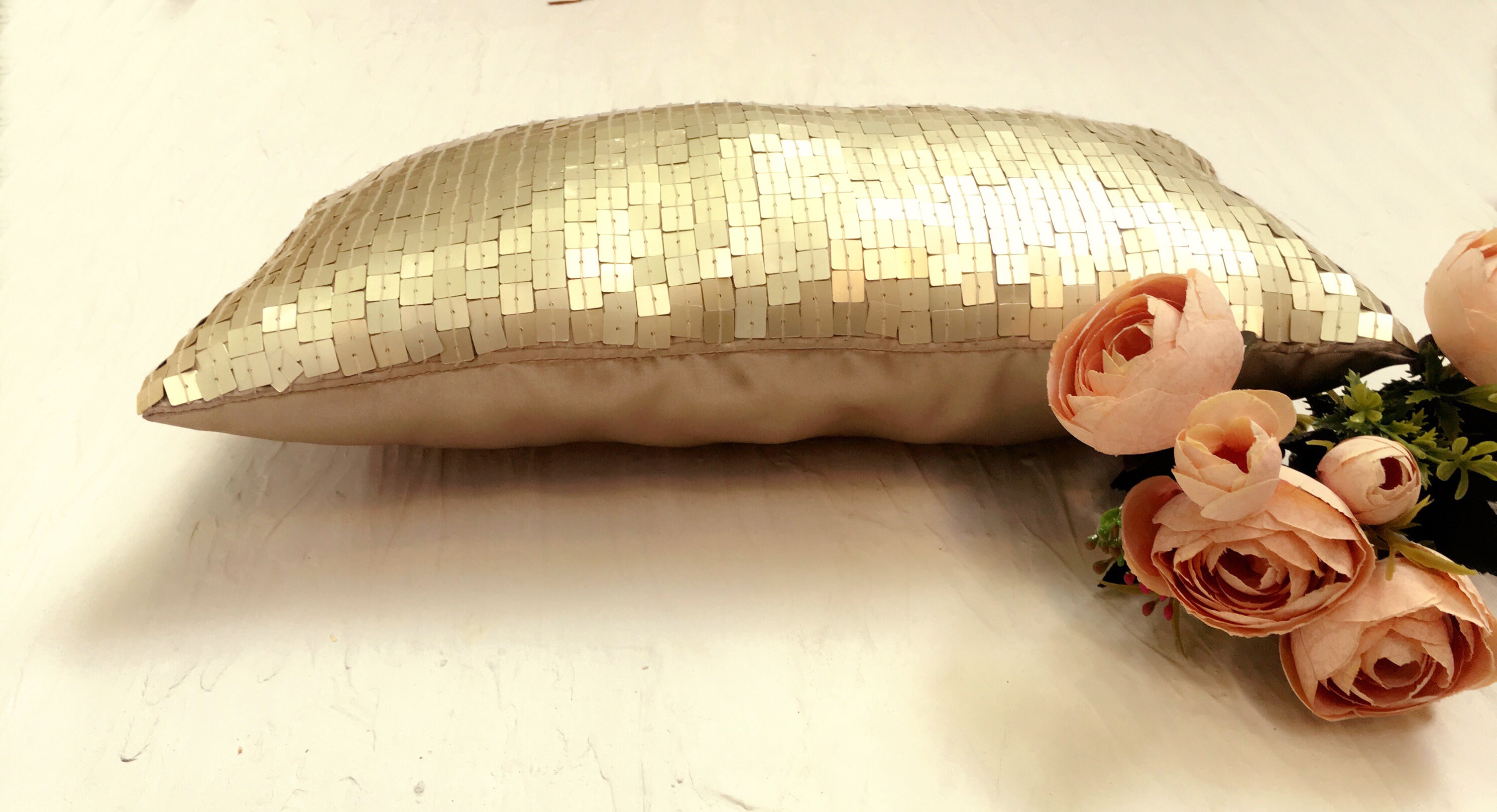 Light Gold Throw Pillow Cover Luxury Contemporary Modern Toss Etsy