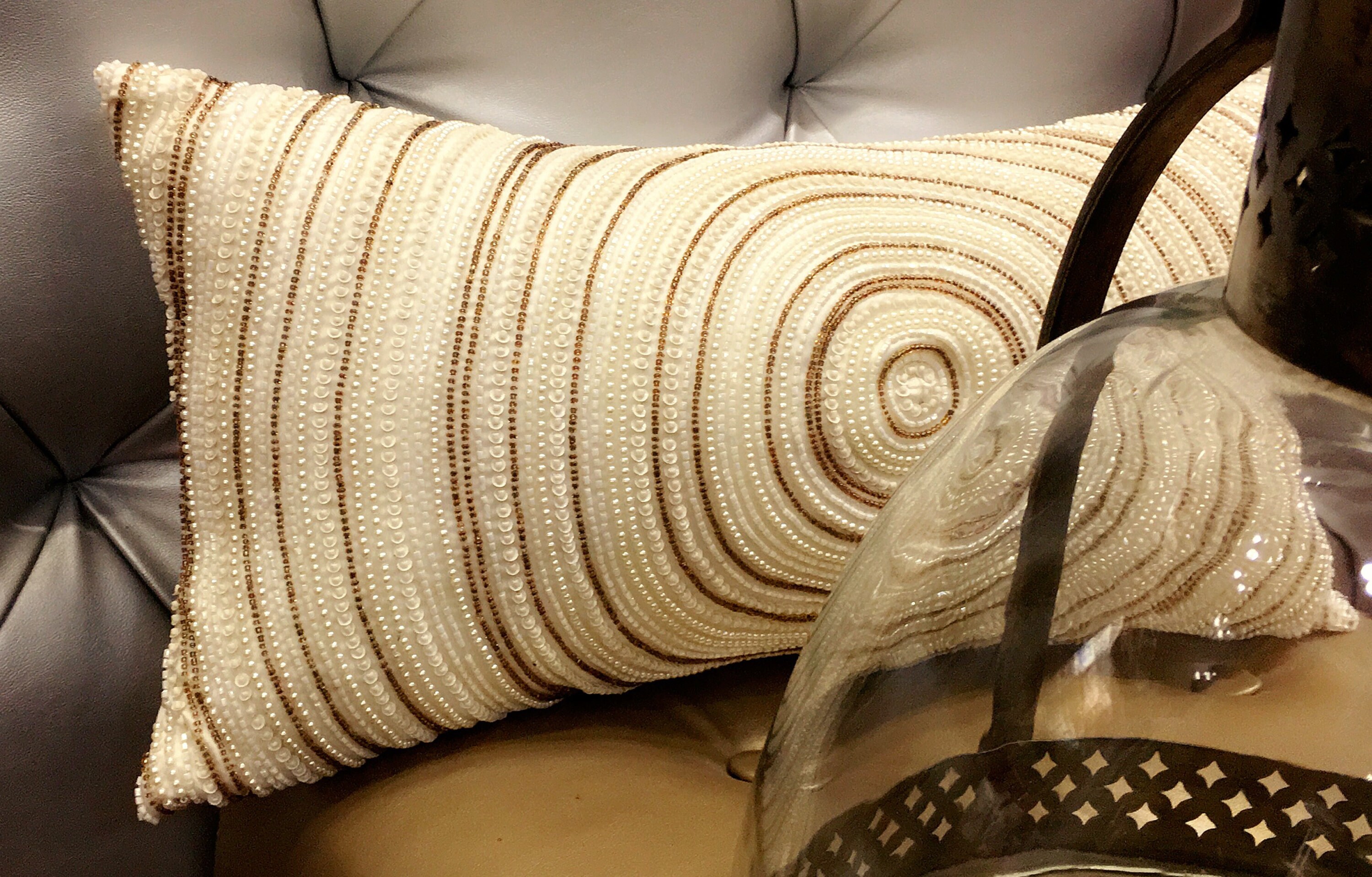 White Gold Throw Pillow Cover Luxury Contemporary Modern Etsy