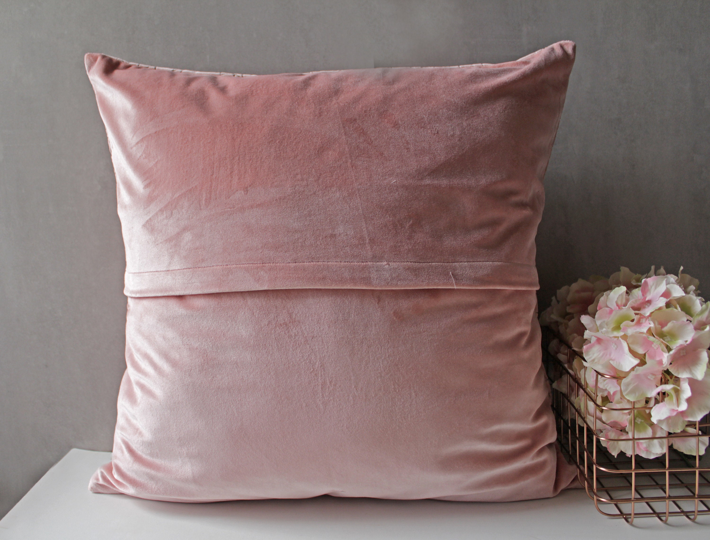 Pink Velvet Euro Sham Throw Pillow Luxury Contemporary Modern Etsy Canada