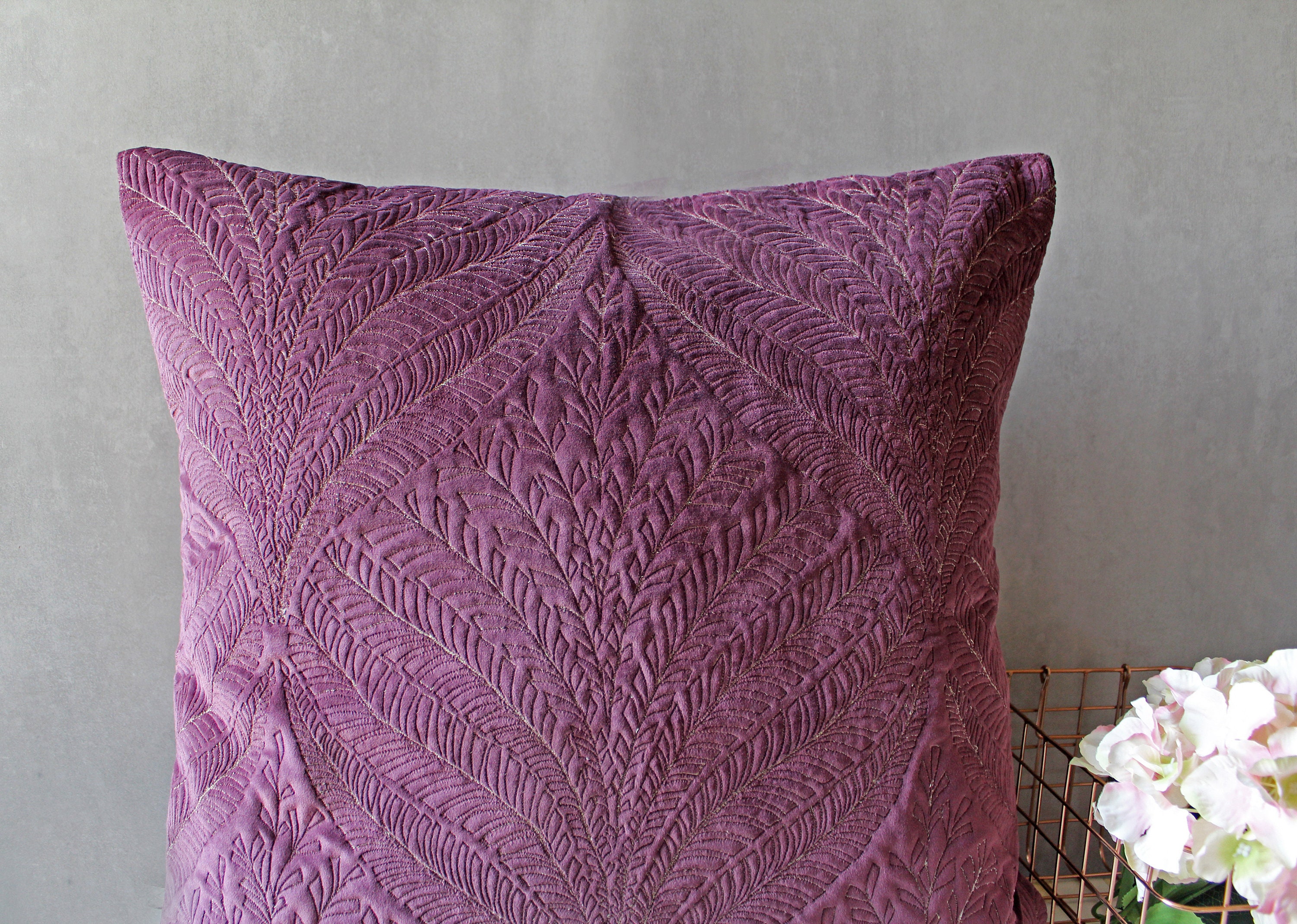 Wine Velvet Euro Sham Pillow Luxury Contemporary Modern Toss Etsy Denmark