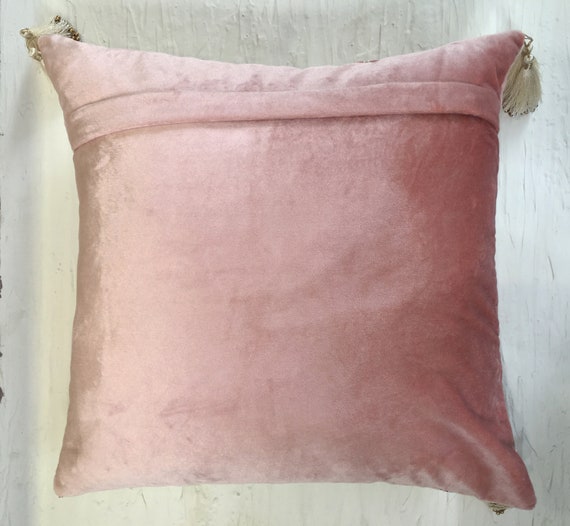 Pink Velvet White Gold Throw Pillow Luxury Contemporary Pillow Modern Hand Embroidered Embellished Custom Accent Personalised Pillow 032 Etsy Canada