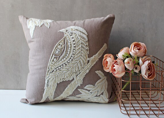 Taupe lumbar cheap pillow