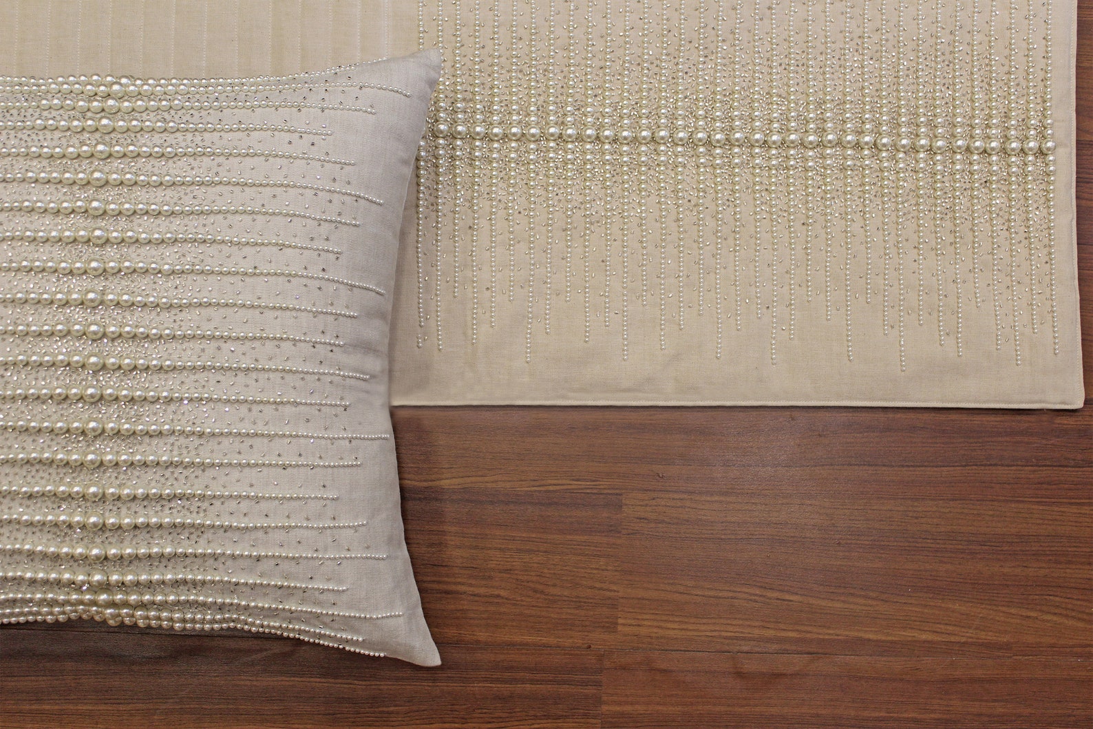 Cotton Pearl Silver Bed Runner Set 53 X 18 Luxury Etsy