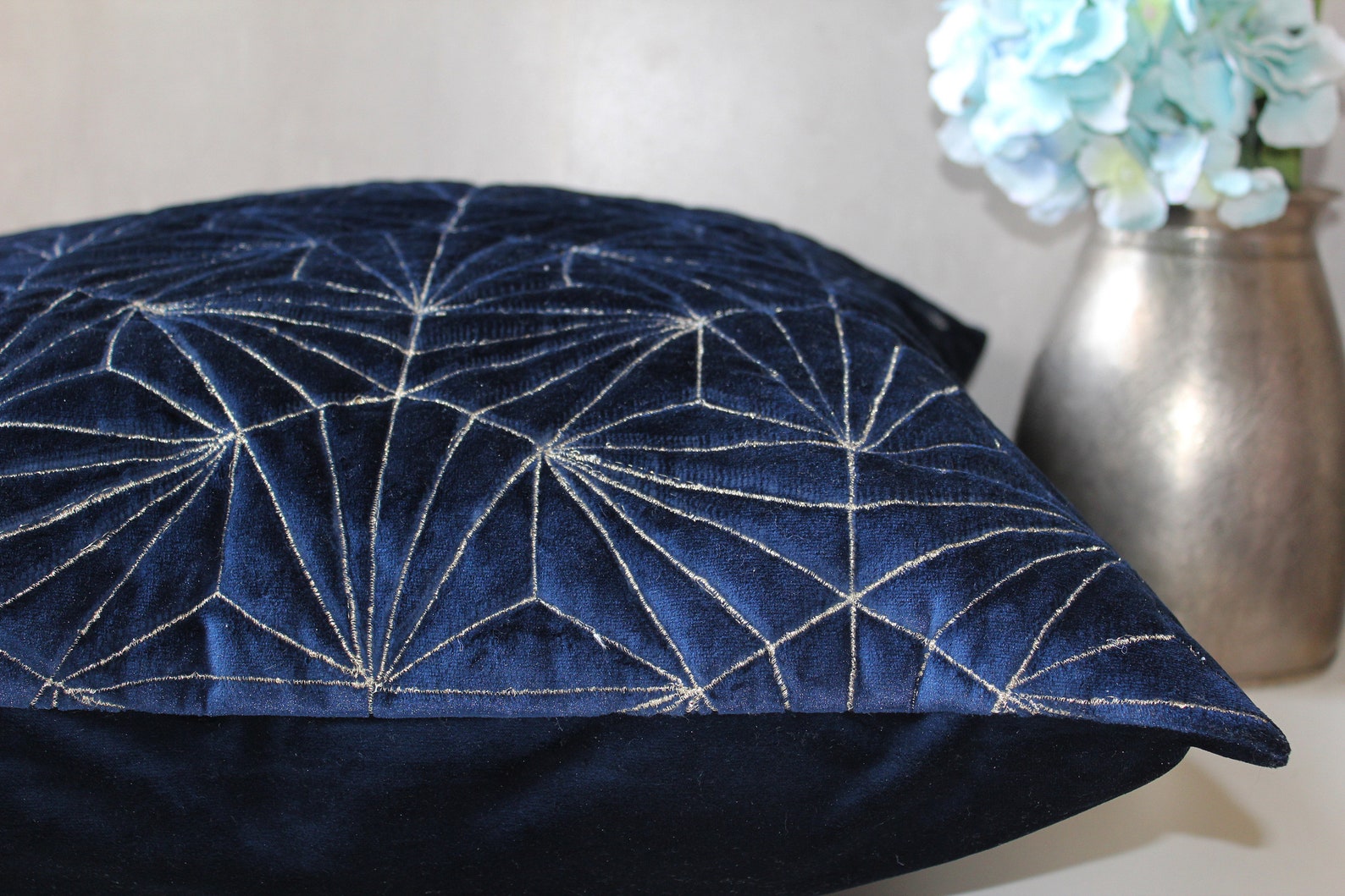 Navy Blue Velvet Pillow Sham Luxury Contemporary Modern Pillow Etsy