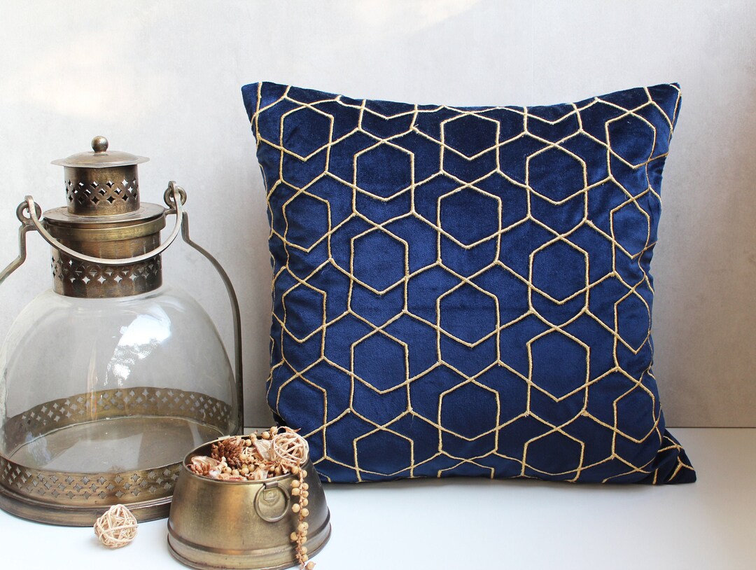 Navy and hotsell gold throw