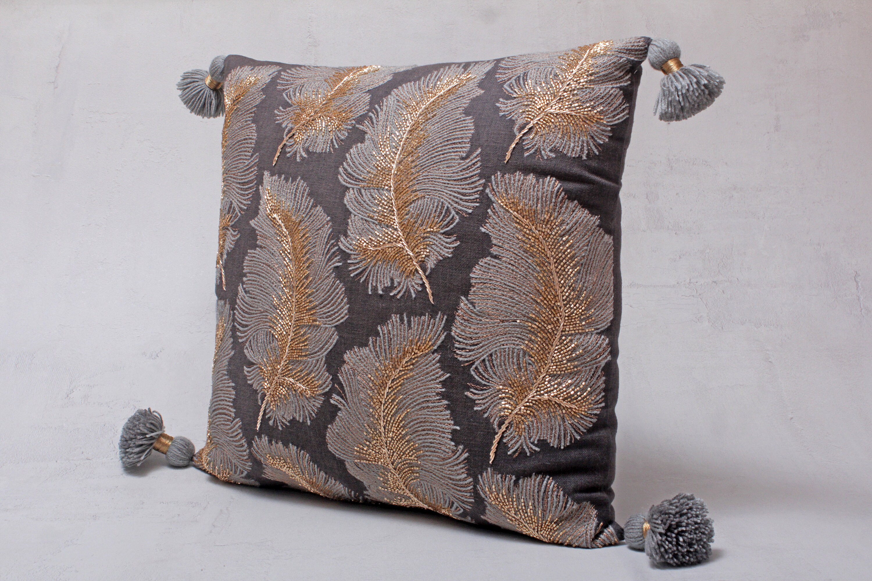 Dark Grey Gold Throw Pillow Cover Luxury Contemporary Modern - Etsy