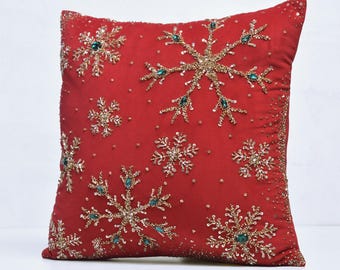 Red and gold throw pillows sale