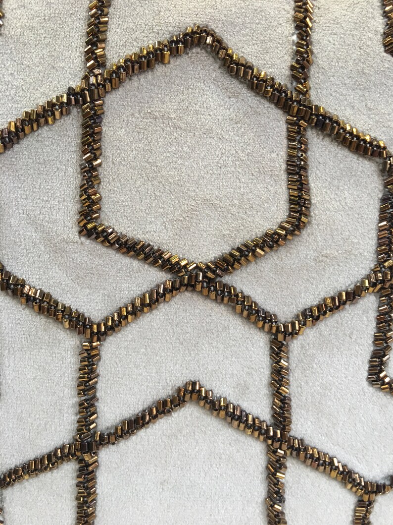 Cream Velvet Antique Gold Throw Pillow Luxury Contemporary Etsy