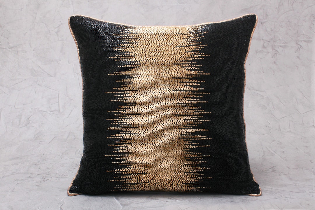 black and gold pillow covers