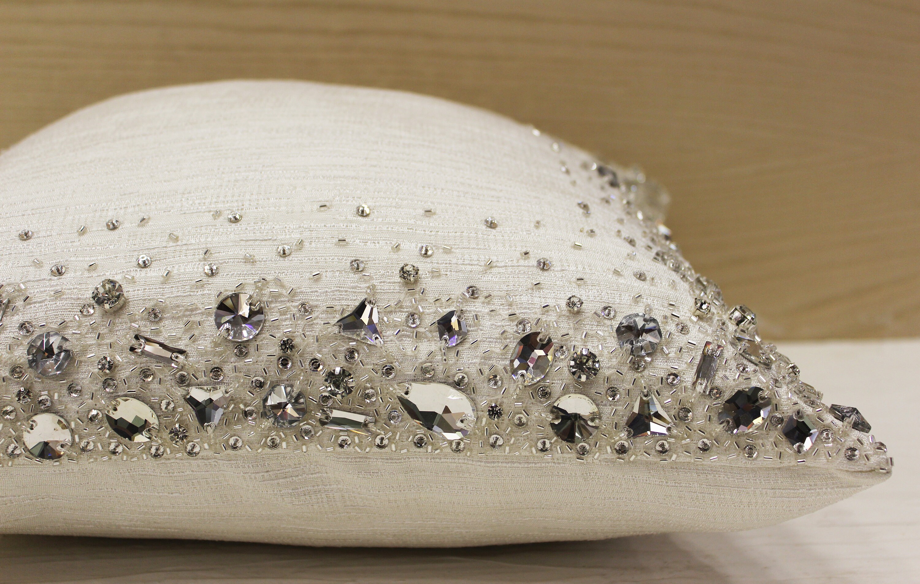 White Bling Crystal Throw Pillow Cover Luxury Contemporary Etsy
