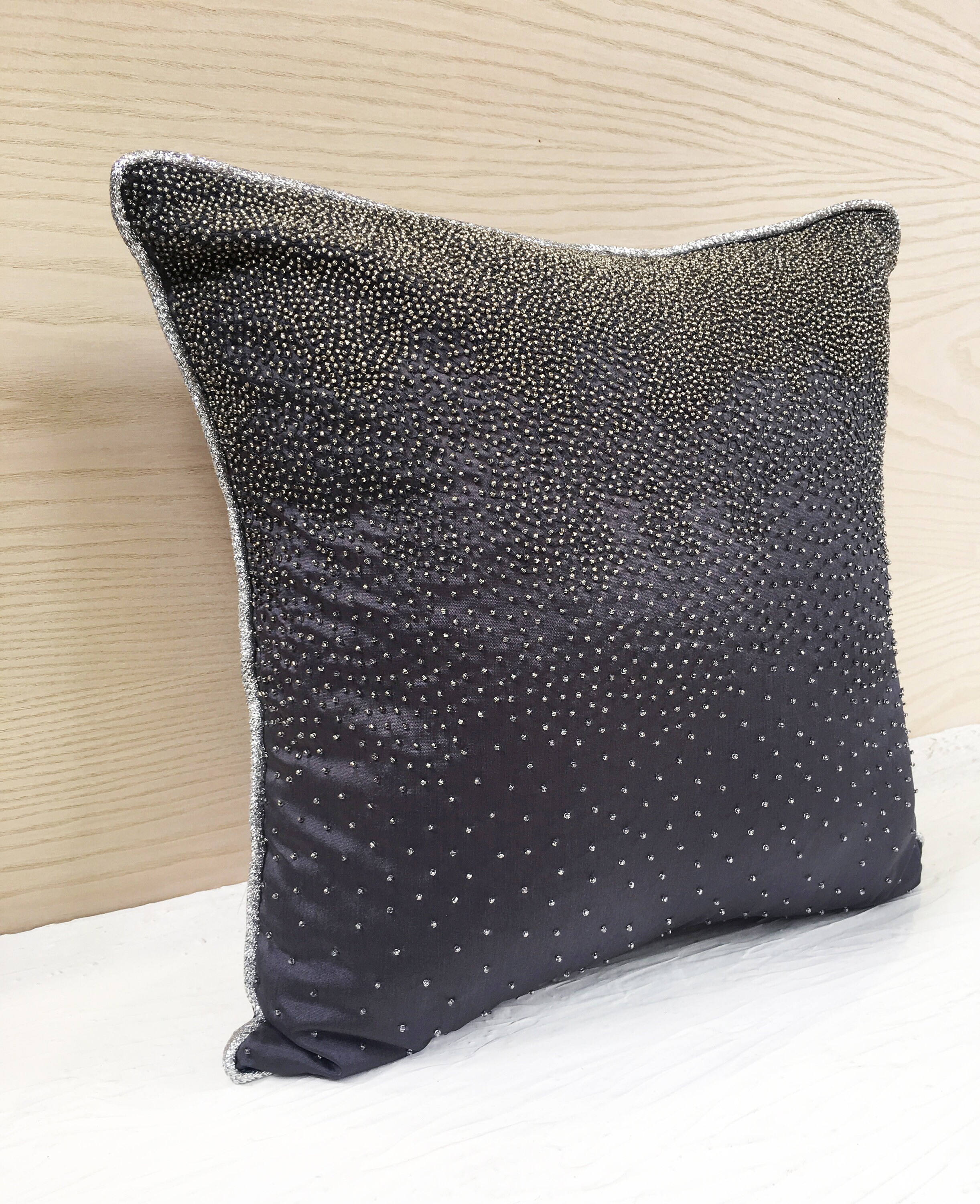 Steel Grey silver Throw Pillow Luxury Contemporary Pillow Etsy