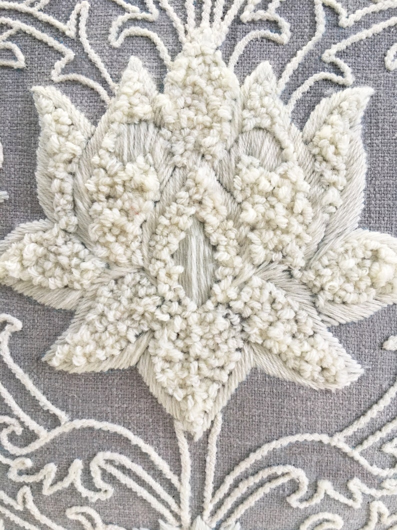 Grey Offwhite Cotton Poly Blend Pillow Luxury Contemporary Etsy