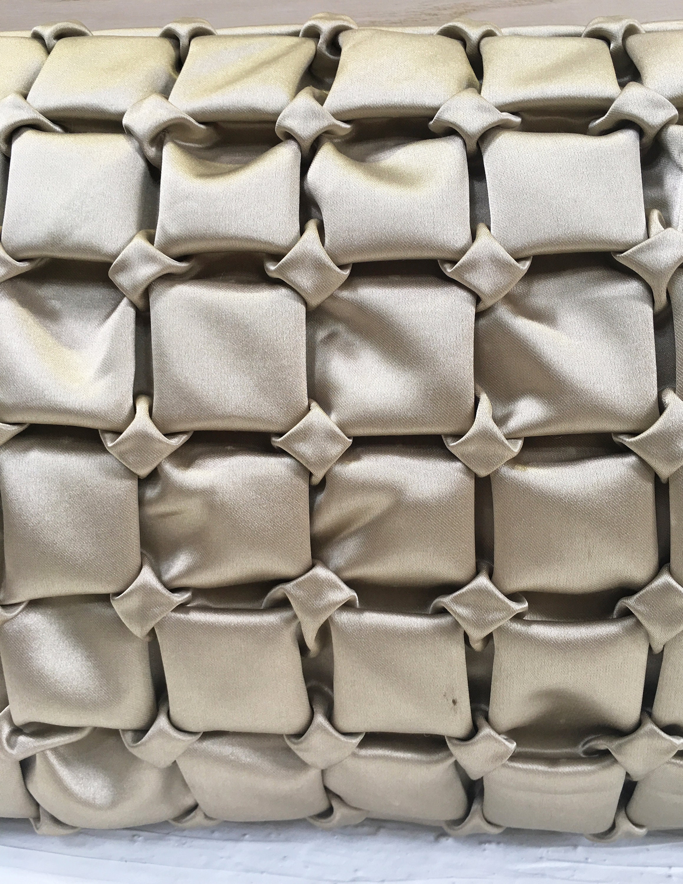 Gold Satin Smocking Throw Pillow Luxury Contemporary Pillow Etsy