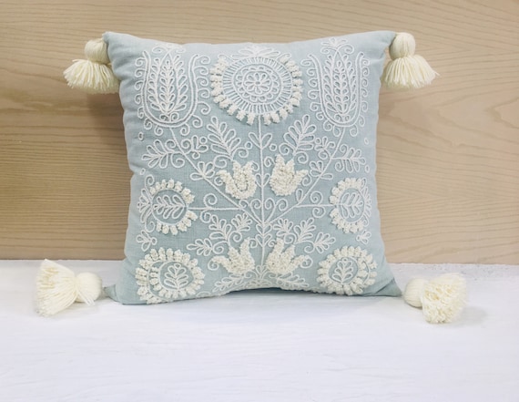 White embroidered throw sale