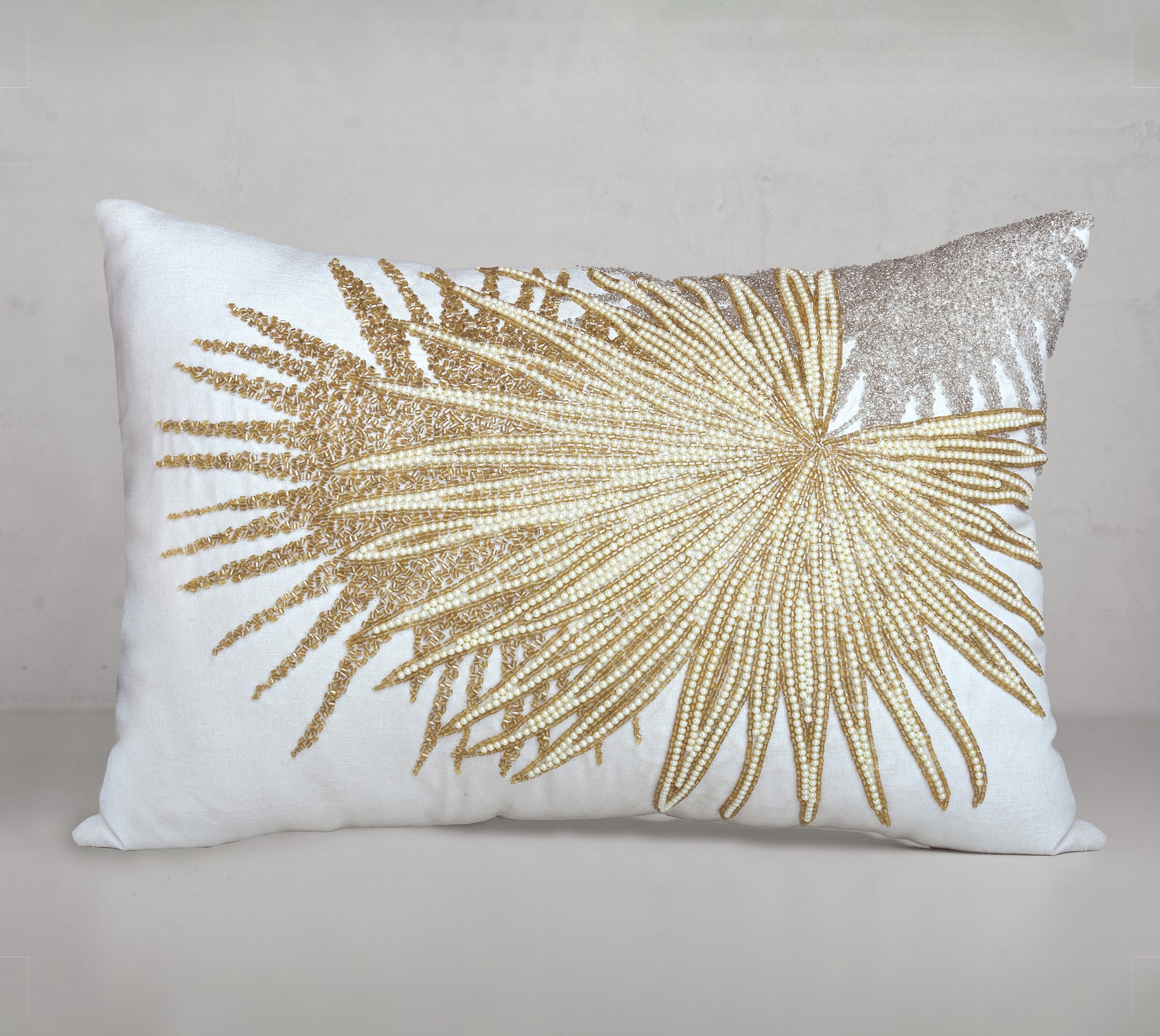Luxury Wheat & Gold Metallic Luxor Cushion Cover New Home Sofa and Bed  Cushion Cover Luxury Designer Handmade 