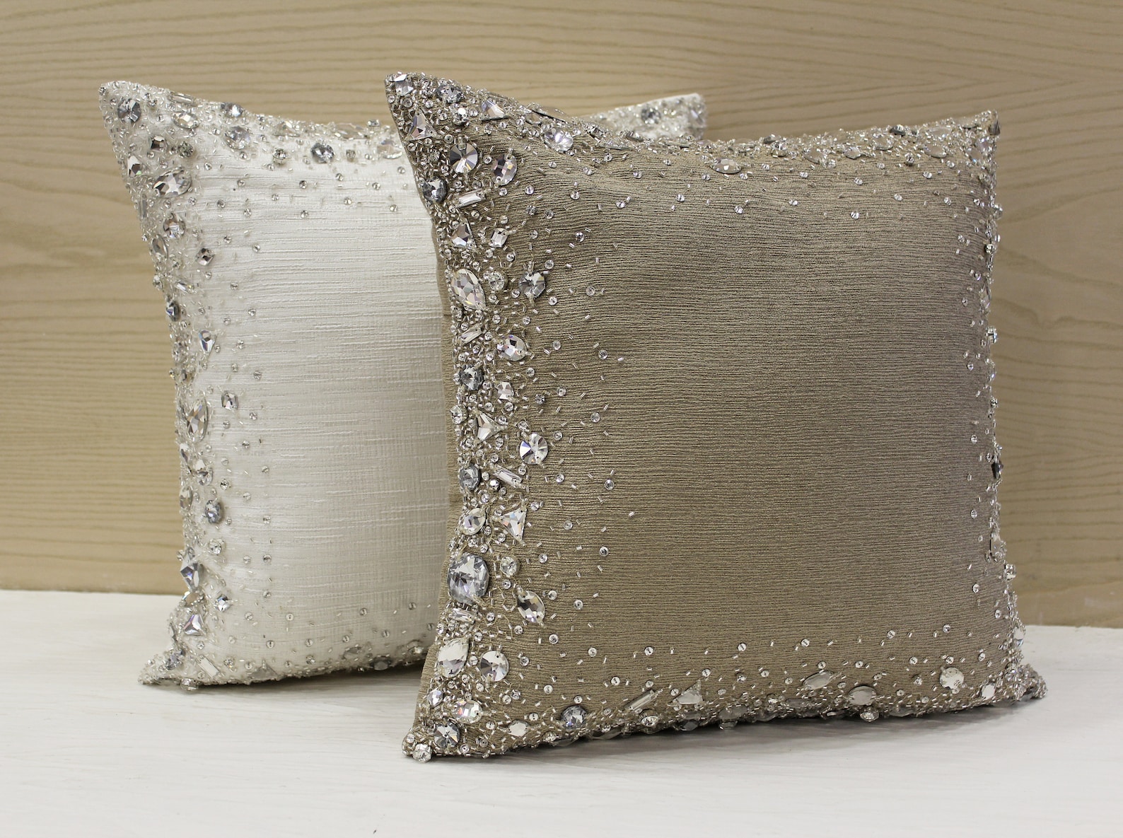 White Bling Crystal Throw Pillow Cover Luxury Contemporary | Etsy