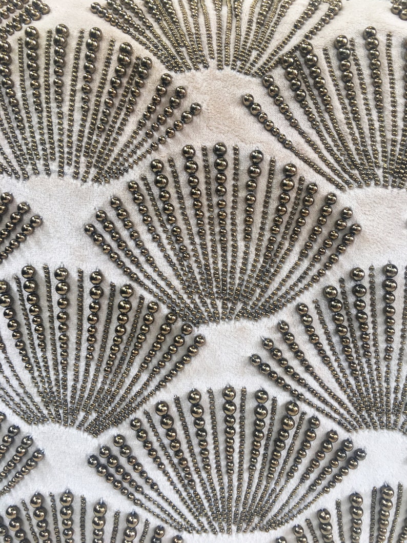 Cream Velvet Antique Gold Throw Pillow Luxury Contemporary Etsy