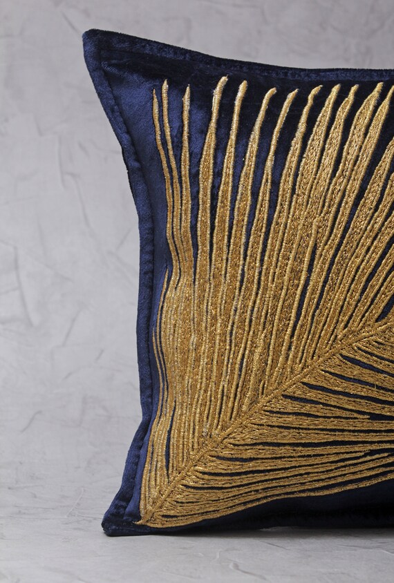 Navy and gold throw sale