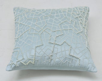 Federa Per Cuscino Con Ricamo Crewel – Lilla, Mina Emb Sky Blue, 30x50 Cm, In Cotone, Con Cerniera - 2