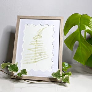 Cartolina ad acquerello, biglietto di auguri, motivi di felce ad acquerello, cartolina senza tempo