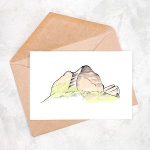 Carte postale aquarelle, Chartreuse Dent de Crolles