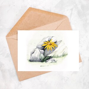 Carte postale aquarelle, Affiche A6, Arnica aquarelle, carte postale intemporelle
