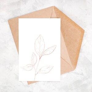 Carte postale aquarelle, carte de voeux, feuilles aquarelle, carte postale intemporelle, carte cocooning