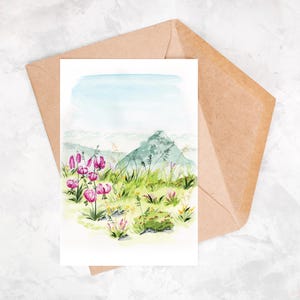 Carte postale aquarelle, Affiche A6, Lys martagon aquarelle, carte postale intemporelle
