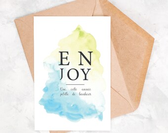 Buon anno | biglietto d'auguri | cartolina di Natale | tessera famiglia | carta da acquerello