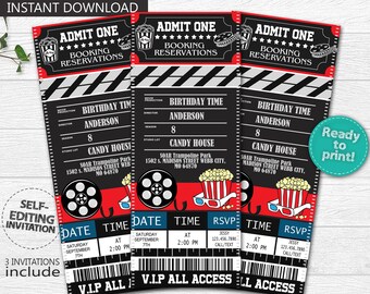 ticket invitation etsy