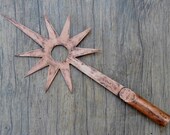 Vintage copper lightning sun star burst 9 point weathervane finial top spike rod 13 quot