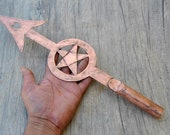 Vintage copper lightning son star arrow burst weathervane finial top spike rod