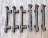 6pcs Vintage Victorian cast iron wood shape door window Drawer cabinet screen cupboard handles pull rustic 4.3 quot 455grams