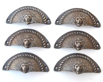 Carved wood drawer pulls 4 1//4/" right and left Victorian Eastlake cabinet desk