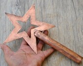Vintage copper lightning sun star burst weathervane finial top spike rod decor