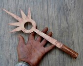 Vintage copper lightning sun star burst 5 point weathervane finial top spike rod 13 quot