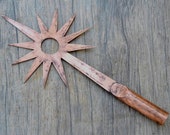 Vintage copper lightning sun star burst 11 point weathervane finial top spike rod 13 quot