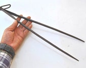 Vintage iron Hand Engraved Tribal blacksmith tinsmith Forceps nippers tongs tool 18 quot 236grams