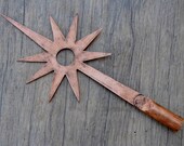 Vintage copper lightning sun star burst 9 point weathervane finial top spike rod 13 quot