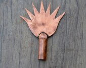Vintage barn copper 7 point star lightning rod weathervane finial top spike rod