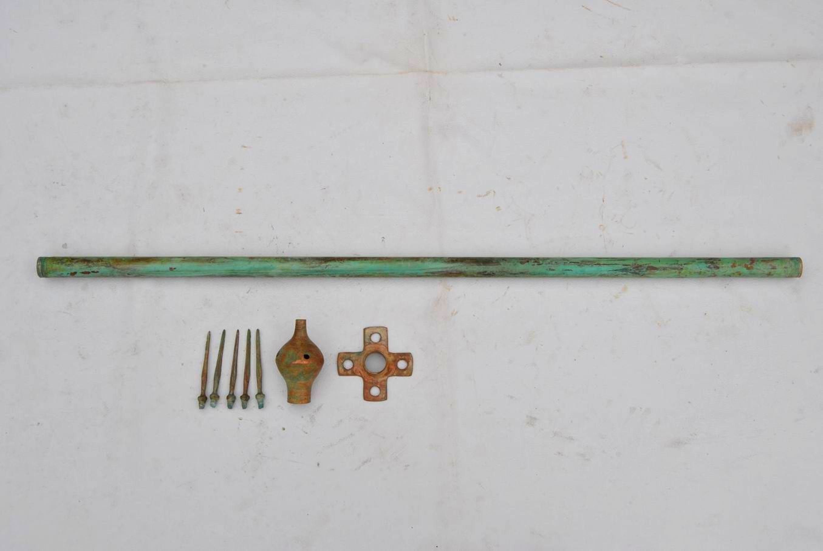 Vintage Copper Lightning Rod 5 Point 3 Pcs Slip W Rod Complete Etsy