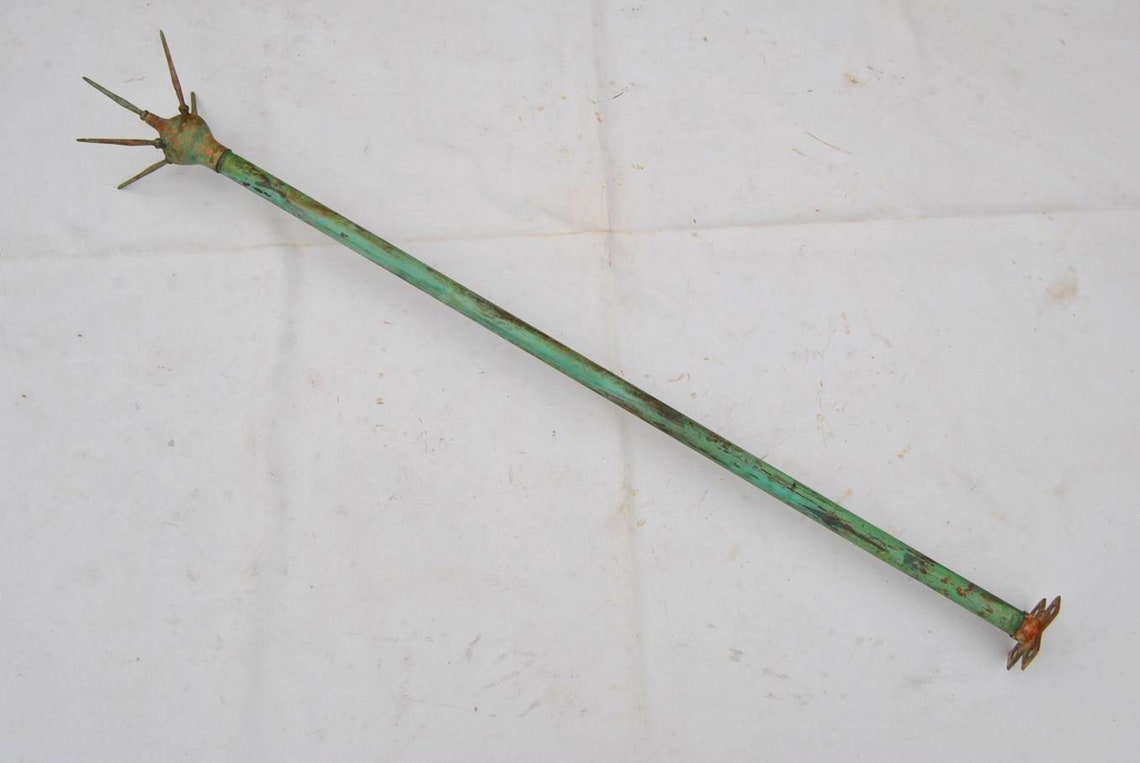 Vintage Copper Lightning Rod 5 Point 3 Pcs Slip W Rod Complete Etsy