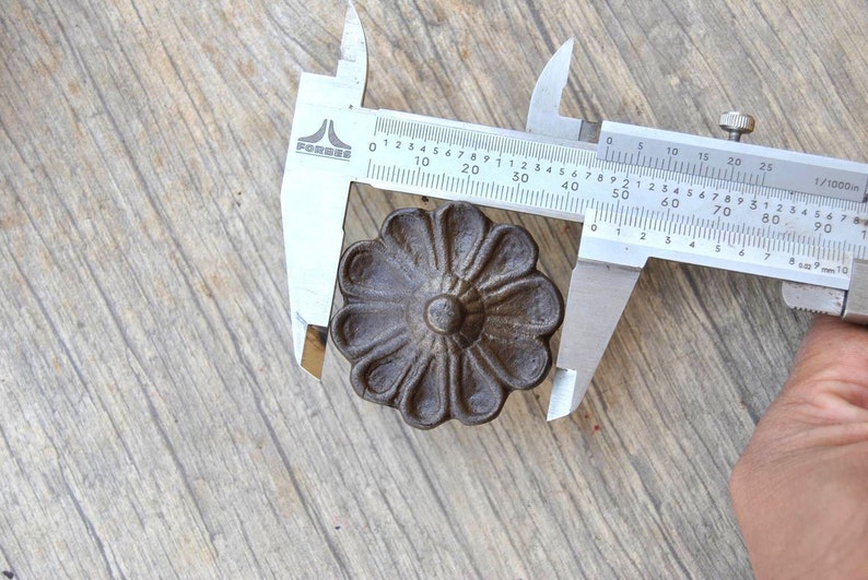 6pcs Vintage cast iron FLORAL cabinet drawer door knobs cupboard screen handles pull rustic 1.8 364grams