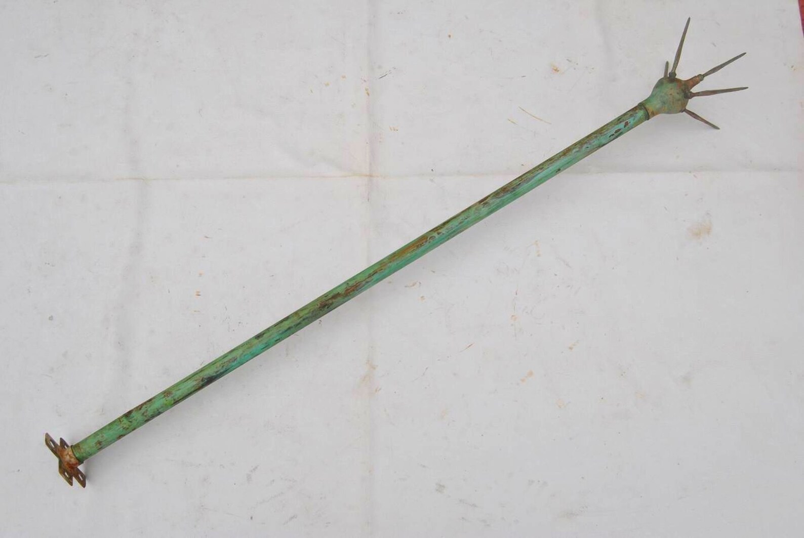 Vintage Copper Lightning Rod 5 Point 3 Pcs Slip W Rod Complete Etsy