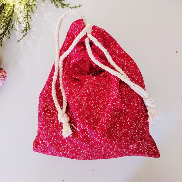 Reusable Gift Bag, Drawstring Gift Bag, Ecofriendly Christmas, Travel Shoe Bag, Laundry Bag, Ballet Bag, Fabric Gift Bag, Fabric Gift Bag