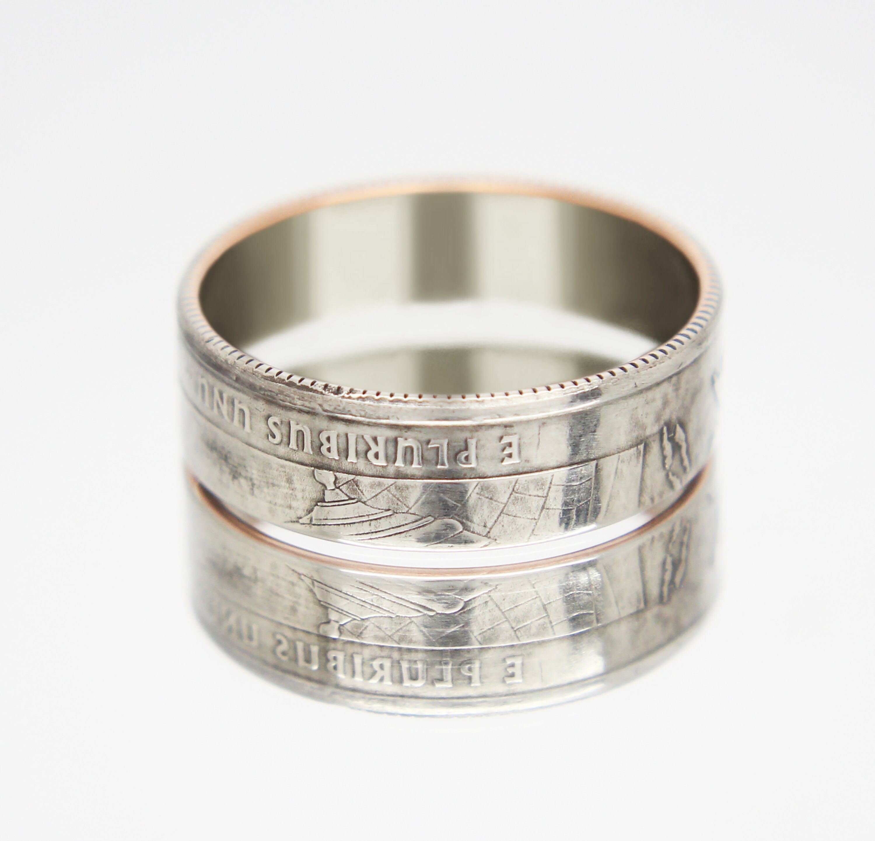 アメリカ製コインリング 25セント 2009年 プエルトリコ、男性用コインリング、男性用アメリカンコインリング、女性用コインリング、男性用コインリング、マネーリング