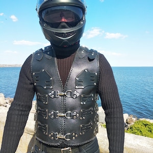 Leather Vest Men, Steampunk Vest, Mens Leather Vest, Black Leather Vest, Leather Motorcycle Vest, Motorcycle Vest, Steampunk Vest Men
